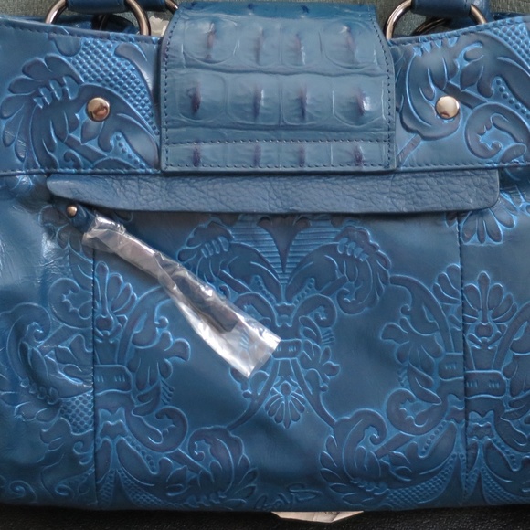 💗 SHARIF NWT LEATHER Hand Tooled Satchel Handbag - Beautiful Detail & Lining!💗 - Picture 9 of 14